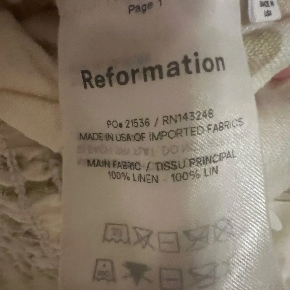 Reformation Smocked linen blouse